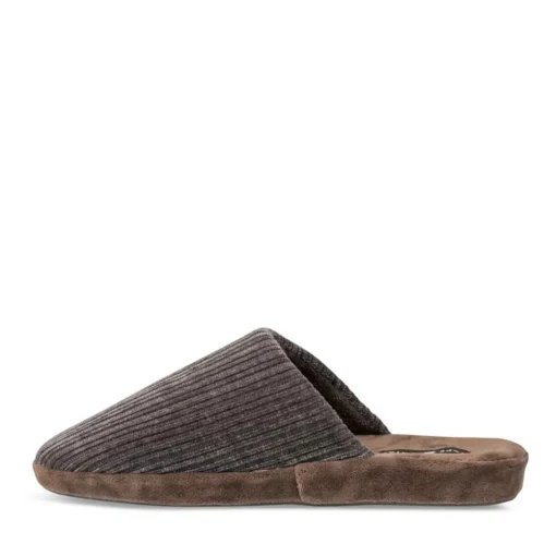 Chaussons GRIS Homme Motif Uni A Enfiler