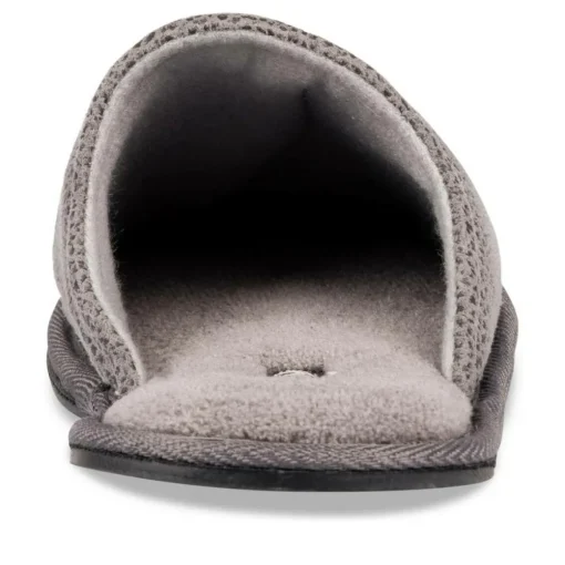 Chaussons GRIS Homme Motif Uni A Enfiler