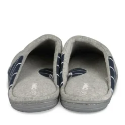 Chaussons GRIS Homme Motif Uni A Enfiler