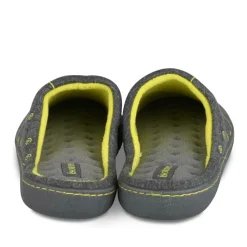 Chaussons GRIS Homme Motif Uni A Enfiler