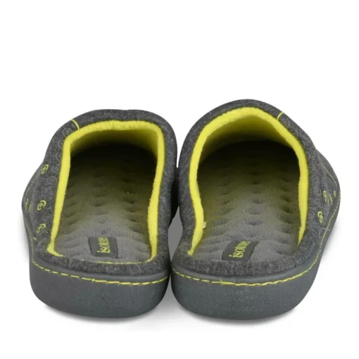 Chaussons GRIS Homme Motif Uni A Enfiler