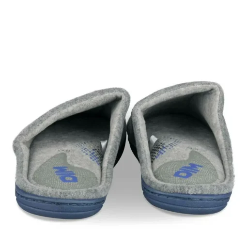 Chaussons GRIS Homme Motif Uni A Enfiler