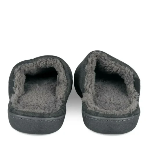 Chaussons GRIS Homme Motif Uni A Enfiler