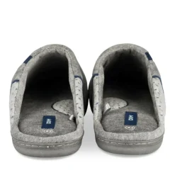Chaussons GRIS Homme Motif Uni A Enfiler