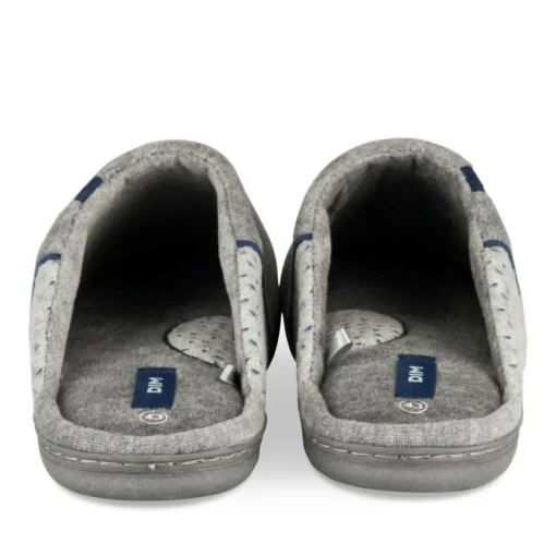 Chaussons GRIS Homme Motif Uni A Enfiler