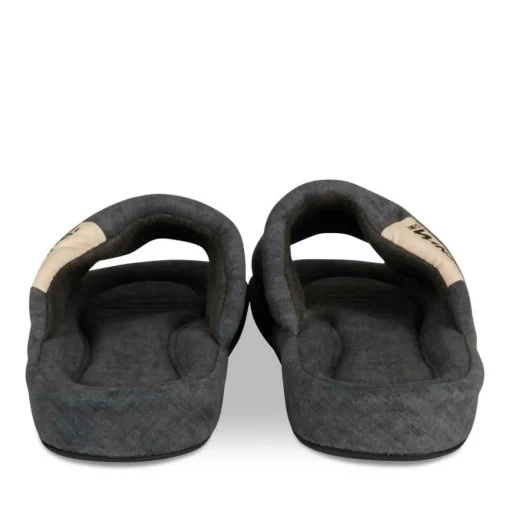 Chaussons GRIS Homme Motif Uni A Enfiler