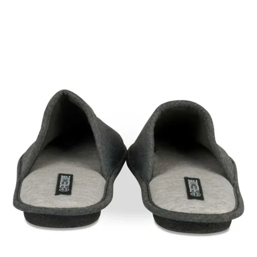 Chaussons GRIS Homme Motif Uni A Enfiler