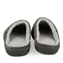 Chaussons GRIS Homme Motif Carreaux A Enfiler