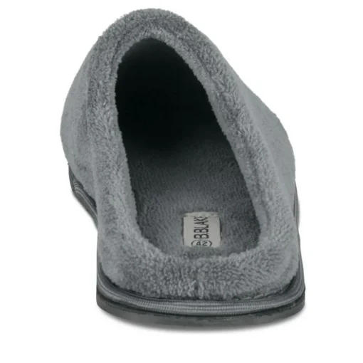 Chaussons GRIS Homme Motif Uni A Enfiler