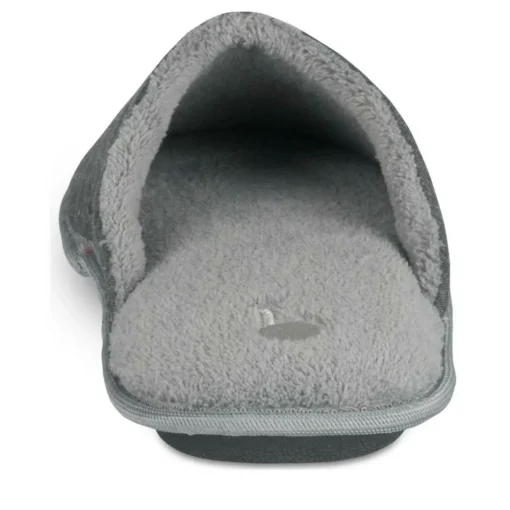 Chaussons GRIS Homme Motif Uni A Enfiler