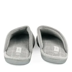 Chaussons GRIS Homme Motif Uni A Enfiler