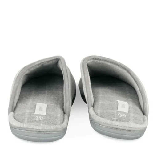 Chaussons GRIS Homme Motif Uni A Enfiler