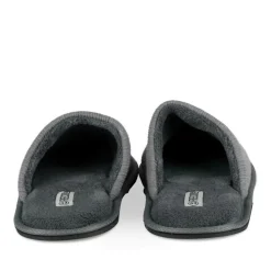 Chaussons GRIS Homme Motif Uni A Enfiler