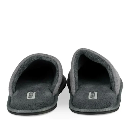 Chaussons GRIS Homme Motif Uni A Enfiler