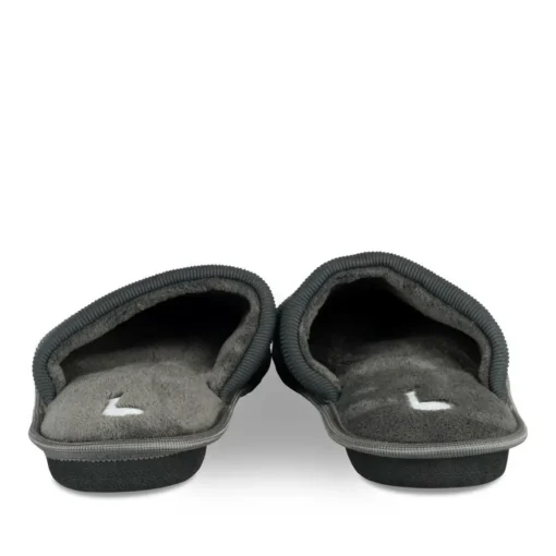 Chaussons GRIS Homme Motif Uni A Enfiler