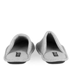 Chaussons GRIS Homme Motif Uni A Enfiler