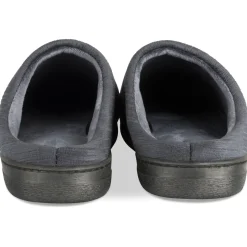 Chaussons GRIS Homme Motif Uni A Enfiler