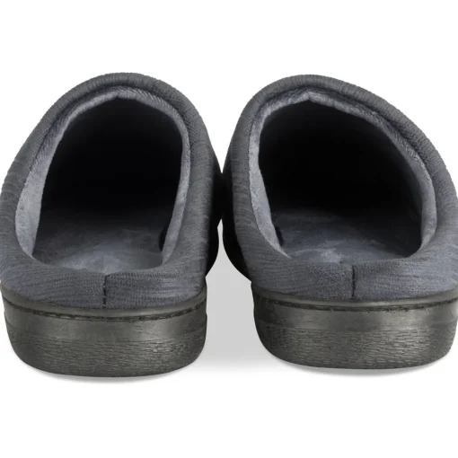 Chaussons GRIS Homme Motif Uni A Enfiler