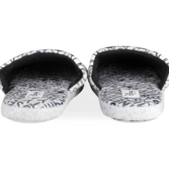 Chaussons GRIS Homme Motif Multicolore A Enfiler