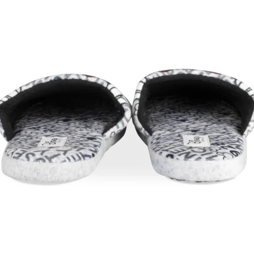Chaussons GRIS Homme Motif Multicolore A Enfiler