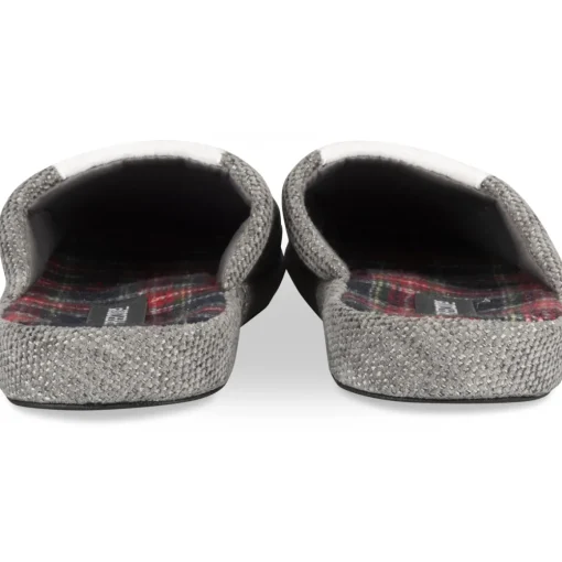 Chaussons GRIS Homme Motif Uni A Enfiler
