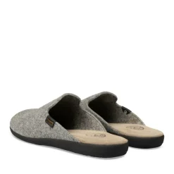 Chaussons GRIS Homme Motif Uni A Enfiler