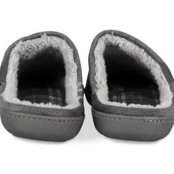 Chaussons GRIS Homme Motif Uni A Enfiler