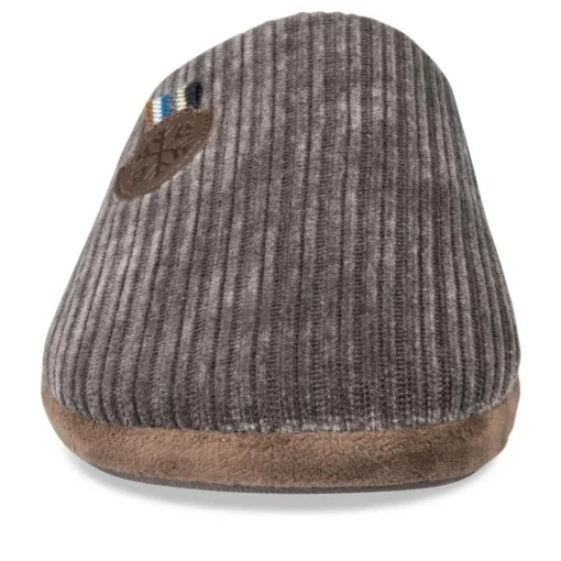 Chaussons GRIS Homme Motif Uni A Enfiler