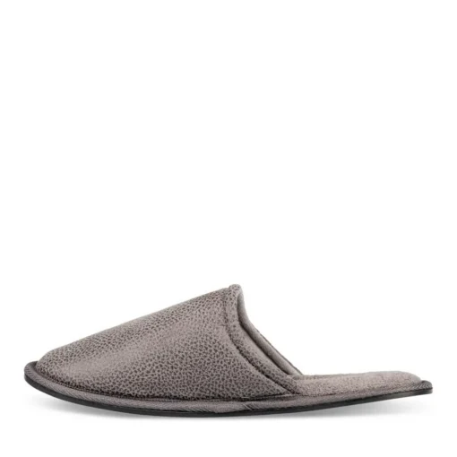 Chaussons GRIS Homme Motif Uni A Enfiler