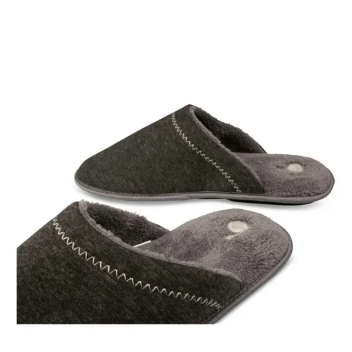 Chaussons GRIS Homme Motif Uni A Enfiler
