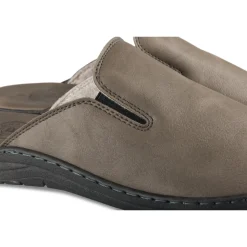 Chaussons GRIS Homme Motif Uni A Enfiler