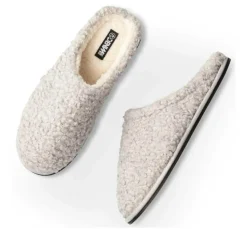 Chaussons GRIS Homme Motif Uni A Enfiler