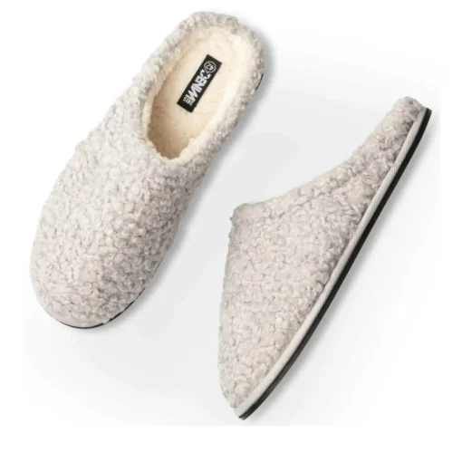 Chaussons GRIS Homme Motif Uni A Enfiler