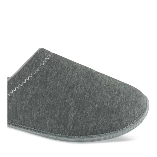 Chaussons GRIS Homme Motif Uni A Enfiler