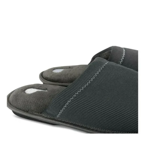 Chaussons GRIS Homme Motif Uni A Enfiler