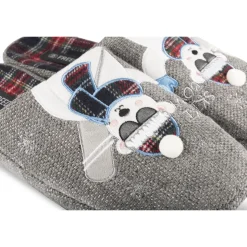 Chaussons GRIS Homme Motif Uni A Enfiler