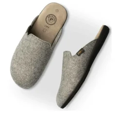Chaussons GRIS Homme Motif Uni A Enfiler