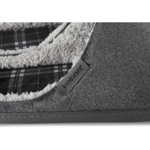 Chaussons GRIS Homme Motif Uni A Enfiler