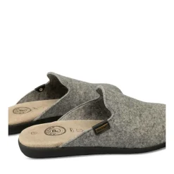 Chaussons GRIS Homme Motif Uni A Enfiler