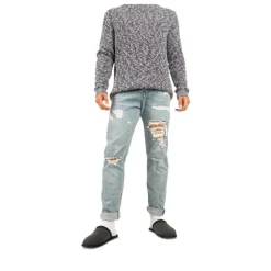 Chaussons GRIS Homme Motif Uni A Enfiler