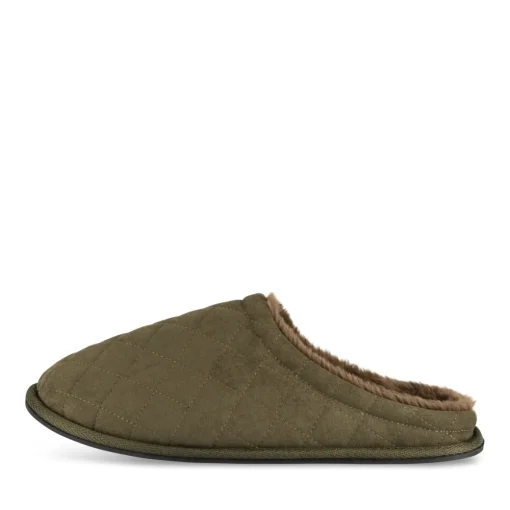 Chaussons KAKI Homme Motif Uni A Enfiler