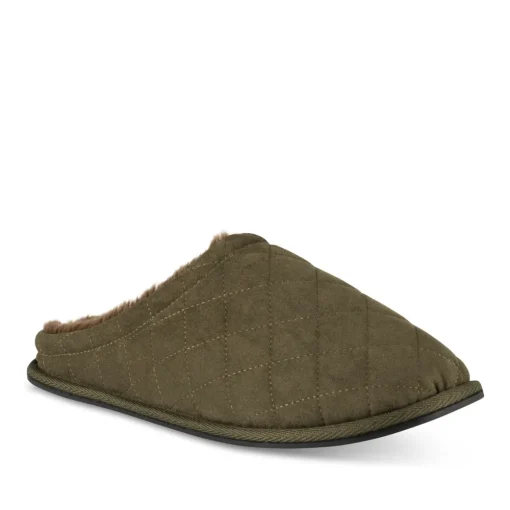 Chaussons KAKI Homme Motif Uni A Enfiler