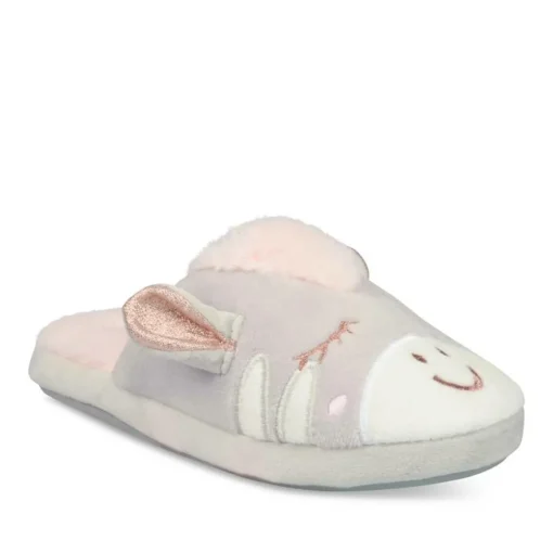 Chaussons Licorne GRIS LOVELY SKULL