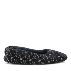 Chaussons MARINE Femme Motif Fleuri A Enfiler