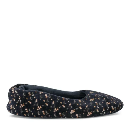 Chaussons MARINE Femme Motif Fleuri A Enfiler