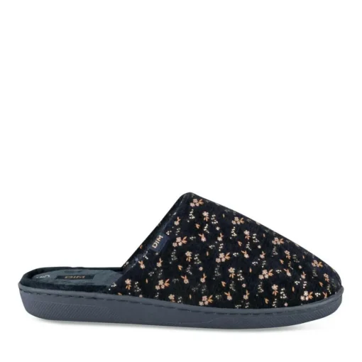 Chaussons MARINE Femme Motif Fleuri A Enfiler