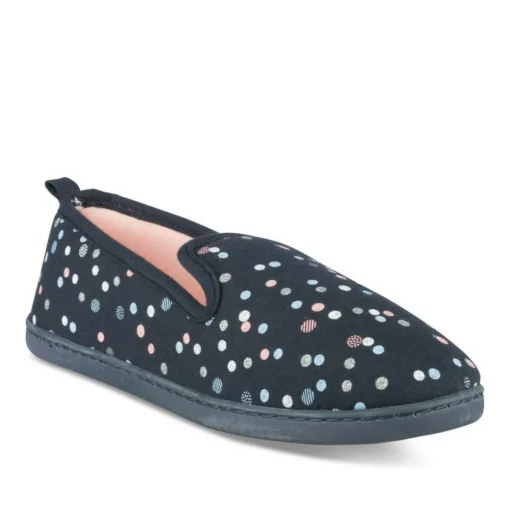 Chaussons MARINE Femme Motif A Pois A Enfiler