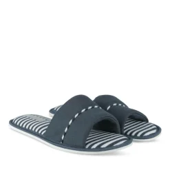 Chaussons MARINE Femme Motif Rayures A Enfiler