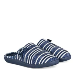 Chaussons MARINE Femme Motif Rayures A Enfiler