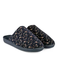 Chaussons MARINE Femme Motif Fleuri A Enfiler
